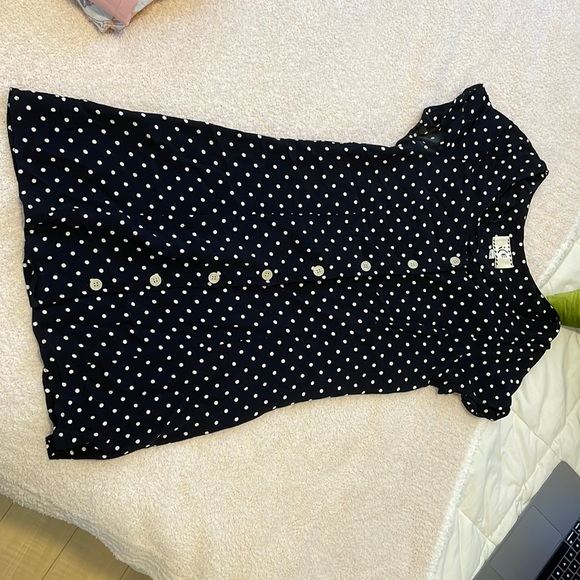 Vintage polka dot button down dress size 12 (fits like a small) - Picture 3 of 7